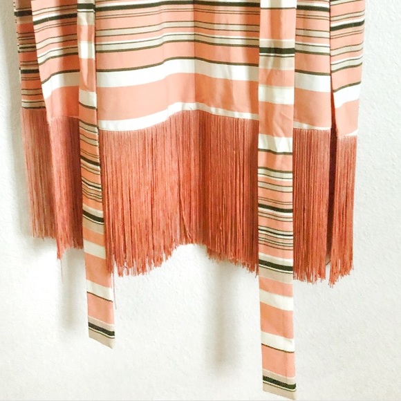 7th Avenue Striped Fringed Kimono Jacket Robe - Picture 6 of 13